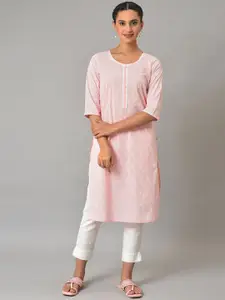 AURELIA Women Geometric Printed Sequinned Kurta