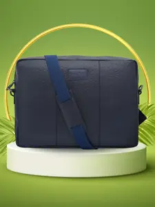 OLIVE MIST Unisex Textured Leather Laptop Bag