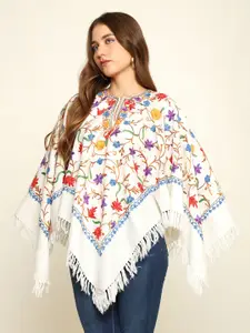 CRAFTBAZAR Women Embroidered Poncho
