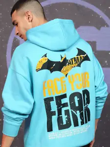 HIGHLANDER Men Warner Bros Batman Printed Hooded Oversized Pullover Sweatshirt