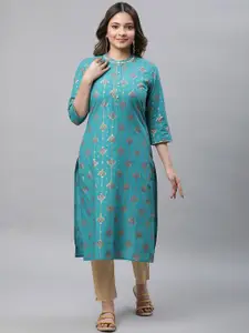 AURELIA Women Floral Printed Thread Work Kurta