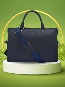 OLIVE MIST Unisex Textured Leather Laptop Bag