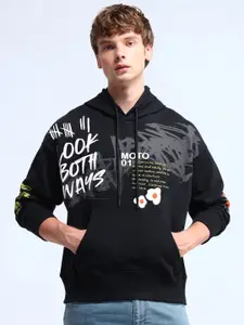 Flying Machine Men Printed Hooded Sweatshirt