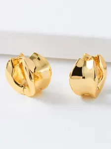 MEENAZ Contemporary Gold-Plated Hoop Earrings