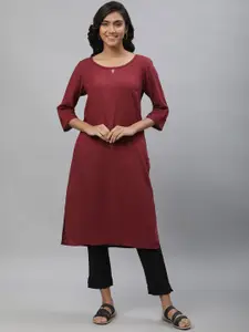 AURELIA Women Keyhole Neck Mirror Work Kurta