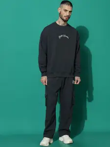 GRIFFEL Men Mid-Rise Round Neck Tracksuits