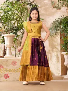 BAESD Girls Embroidered Ready to Wear Lehenga & Blouse With Dupatta