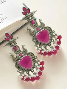 FEMMIBELLA Peacock Shaped Drop Earrings