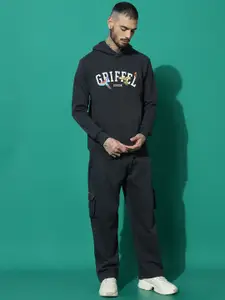 GRIFFEL  Men Printed Hooded Mid-Rise Tracksuits