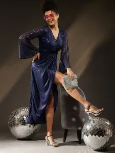 The Roadster Lifestyle Co Embellished Fit & Flare Dress