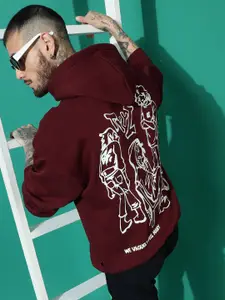 GRIFFEL Men Graphic Printed Hooded Sweatshirt
