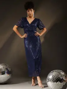 The Roadster Lifestyle Co V Neck Short Sleeve Maxi Dress