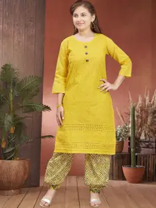 BAESD Girls Floral Flared Sleeves Kurta