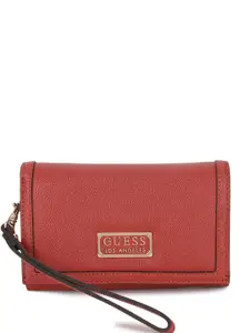 GUESS Women Textured Zip Detail Card Holder