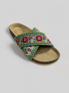 Anouk Women Embellished Ethnic Open Toe Flats