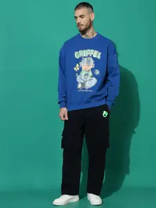 GRIFFEL Men Printed Oversized Sweatshirt & Trackpants