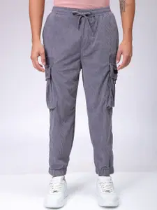 The Indian Garage Co Men Textured Loose Fit Joggers Trousers