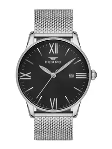 Ferro Men Brass Dial & Stainless Steel Bracelet Style Straps Analogue Watch F11182C-A2