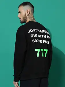 GRIFFEL Men Typography Printed Pullover Sweatshirt