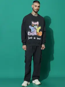 GRIFFEL Men Graphic Printed Oversized Tracksuit