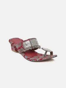 Kiana House Of Fashion Embellished Ethnic Block Sandals