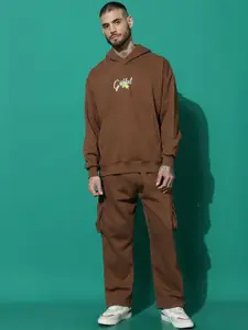 GRIFFEL Men Printed Long Sleeves Hooded Tracksuits