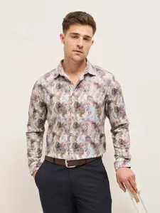 THE BEAR HOUSE Men Tailored Fit Opaque Printed Formal Shirt