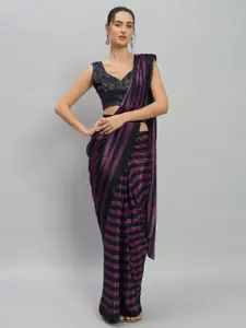 RACHNA Striped Satin Ready to Wear Saree