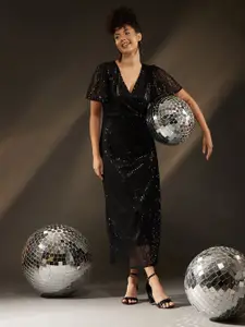 The Roadster Lifestyle Co V Neck Short Sleeve Maxi Dress