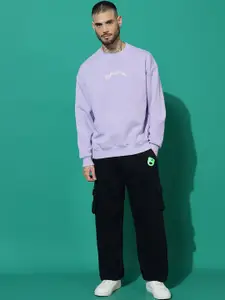 GRIFFEL Men Brand Logo Printed Mid-Rise Tracksuits