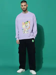 GRIFFEL Men Printed Oversized Fit Long Sleeves Tracksuit