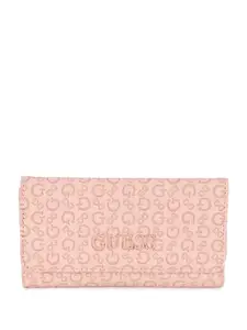 GUESS Women Printed PU Three Fold Wallet