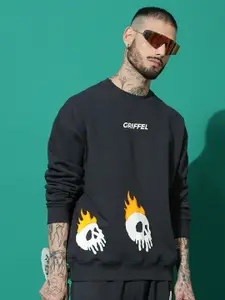 GRIFFEL Men Round Neck Printed Sweatshirt