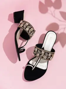 Inc 5 Embellished Ethnic Block Sandals with Bows