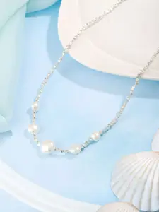 SARAF TRENDZ Rhodium-Plated Necklace