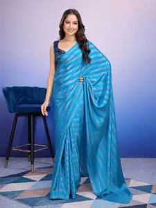 RACHNA Striped Satin Ready to Wear Saree
