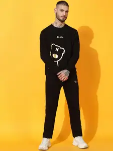 GRIFFEL Men Printed Round Neck Long Sleeves Tracksuits