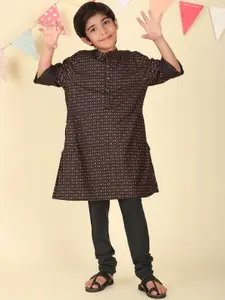 Fabindia Boys Ethnic Motifs Printed Flared Sleeves Thread Work Kurta