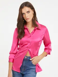 GUESS Women Slim Fit Opaque Casual Shirt