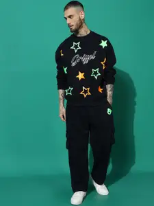 GRIFFEL Men Graphic Printed Oversized Sweatshirt & Trackpants