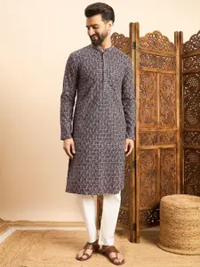 House of Pataudi Embroidered Straight Kurta