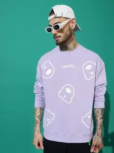 GRIFFEL Men Printed Round Neck Long Sleeves Sweatshirt