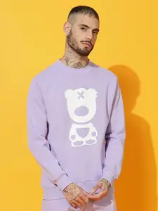 GRIFFEL Men Graphic Printed Round Neck Long Sleeves Pullover Sweatshirt