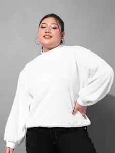 SASSAFRAS Curve Women Embellished Sweatshirt