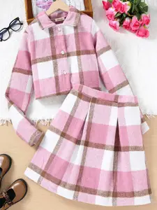 INCLUD Girls Checked Shirt with Skirt