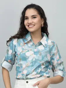 PURYS Women Regular Fit Floral Opaque Printed Casual Shirt