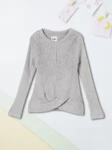 max Girls Ribbed Round Neck Pullover