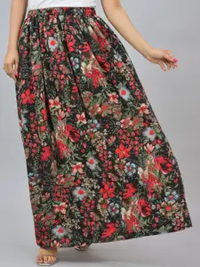 KALINI Women Floral Printed Flared Maxi Skirt