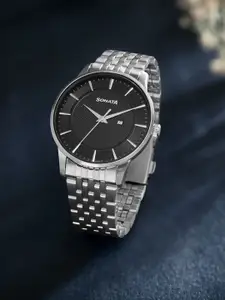Sonata Men Dial & Bracelet Style Straps Analogue Watch 77153SM01