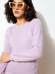 SASSAFRAS Women Woollen Pullover with Fuzzy Detail